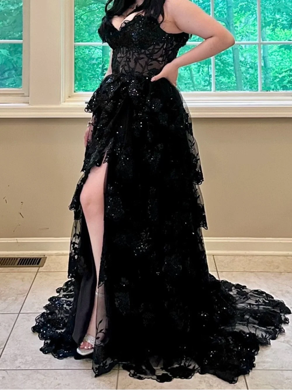 Sherri Hill Black #55500
black ruffled sequined formal or prom dress/gown - Picture 5 of 5